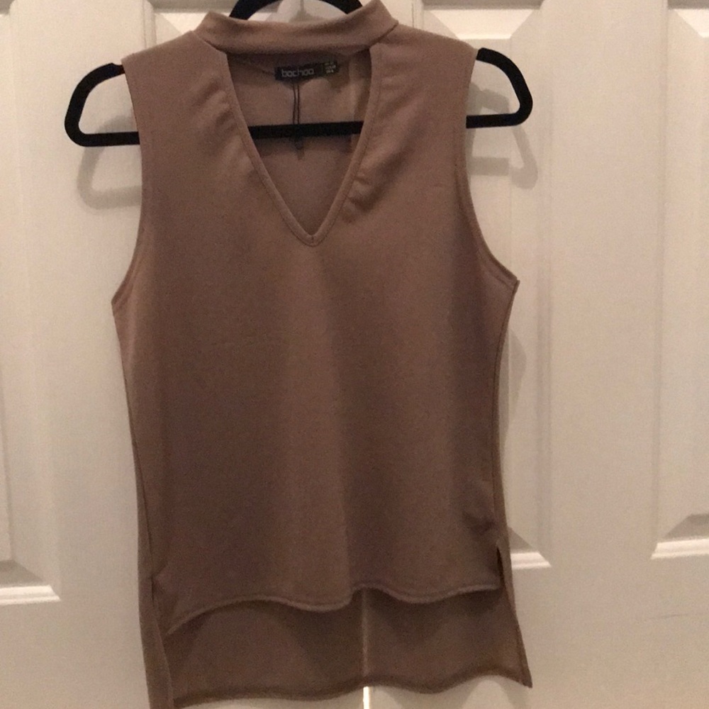 Tan sleeveless top